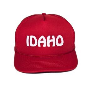 Vintage Idaho Trucker Hat | Adjustable Snapback | Red Foam Mesh Souvenir Cap
